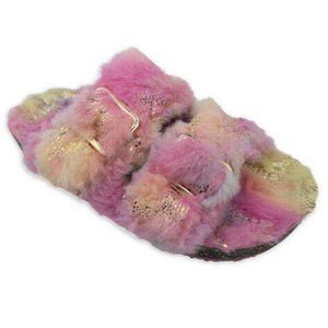 Wonder Nation Two-Buckle Sherpa Footbed Slipper Size 2-3 **NEW WITH TAGS**